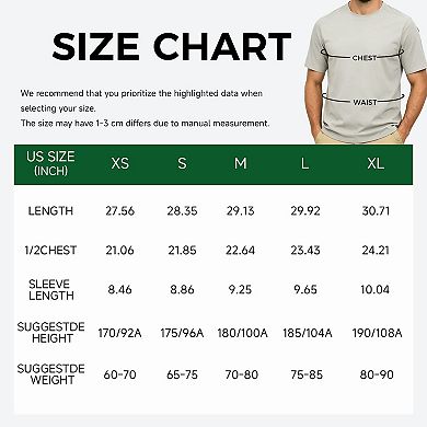 Men's Crewneck Short Sleeve Relaxed-Fit Casual Soft Tee