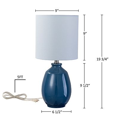 C Cattleya 19-Inch Ceramic Table Lamp with Shade