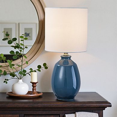 C Cattleya 19-Inch Ceramic Table Lamp with Shade