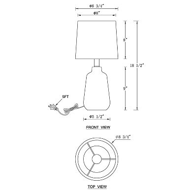 C Cattleya 18.5-Inch Modern Minimalist White Ceramic Table Lamp with Linen Shade