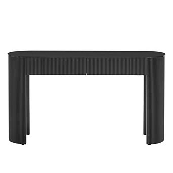 KWPZQEB Modern Fluted Design Console Table with 2 Storage Drawers for Entryway, Living Room