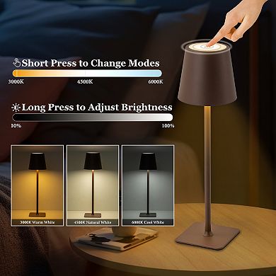 C Cattleya 4-Pack 14-Inch LED Cordless Table Lamp,3CCT Dimmable Portable Desk Lamps