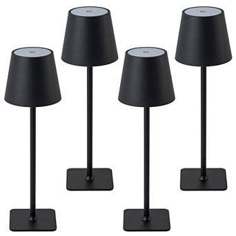 C Cattleya 4-Pack 14-Inch LED Cordless Table Lamp,3CCT Dimmable Portable Desk Lamps