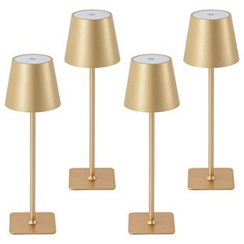 C Cattleya 4-Pack 14-Inch LED Cordless Table Lamp,3CCT Dimmable Portable Desk Lamps