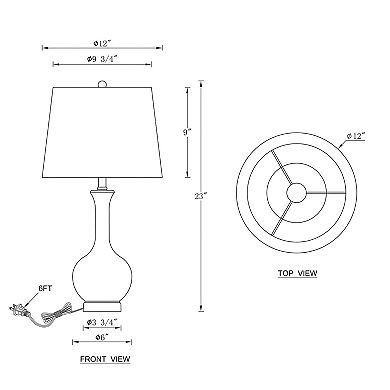 C Cattleya 23-Inch Modern Ceramic Table Lamp with Fabric Shade