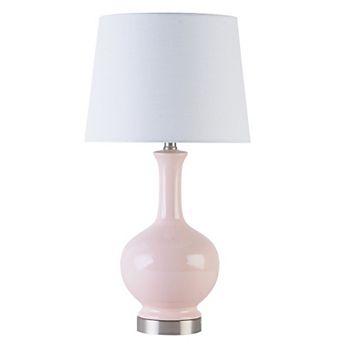 C Cattleya 23-Inch Modern Ceramic Table Lamp with Fabric Shade