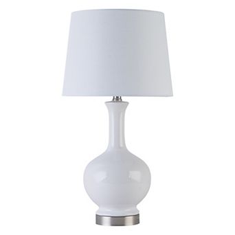 C Cattleya 23-Inch Modern Ceramic Table Lamp with Fabric Shade