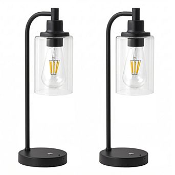 C Cattleya 2-Pack 16-Inch 3CCT Dimmable Cordless Table Lamp with ST64 Led Bulbs and Remote Control