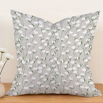 Outdoor Decorative Throw Pillow Cover, 18", 1 Pack, Blue And White Euro Floral