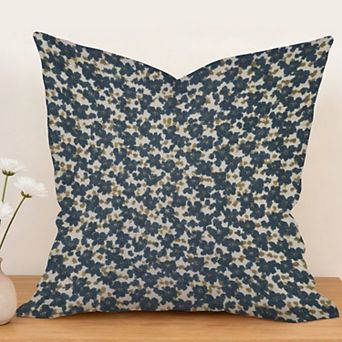 Outdoor Decorative Throw Pillow Cover, 18", 1 Pack, Mughal Floral Blue Navy Blue