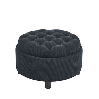25" Storage Ottoman with Removable Tray Top