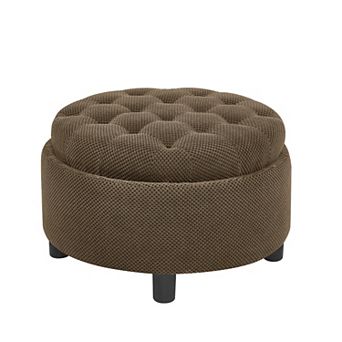 25" Storage Ottoman with Removable Tray Top