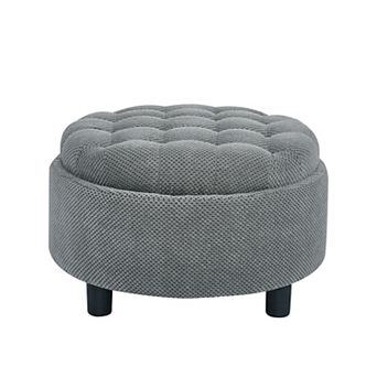 25" Storage Ottoman with Removable Tray Top