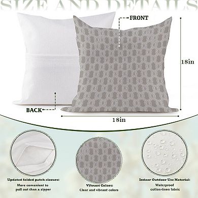 Outdoor Decorative Throw Pillow, 18" Pillow Cover Singular, Mid Century Geometric Okat