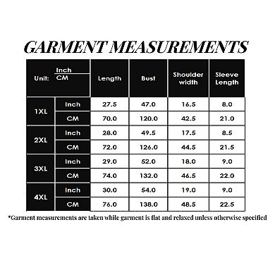 Women's Plus Size Short Sleeve V Neck Blouse with Textured Swiss Dot Fabric Lightweight Woven Top