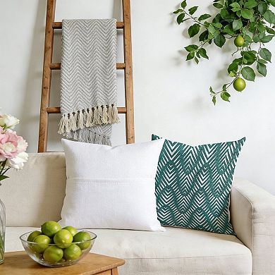 Decorative Throw Pillow, 18" Pillow Cover Singular, Waterproof Teal Blue Wave