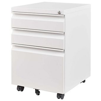 VIYET 3-Drawer Mobile File Cabinet - Fully Assembled Heavy Duty Under Desk Locking Storage