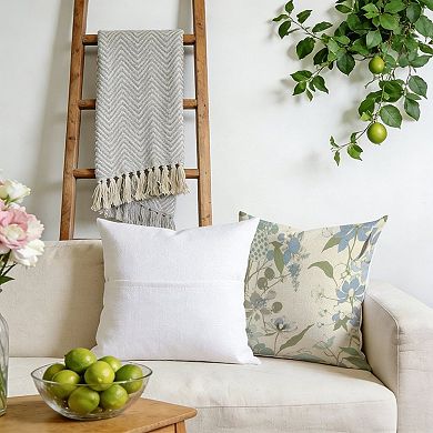 Decorative Throw Pillow, 18" Pillow Cover Singular, Chinoiserie Coastal Thibaut Floral