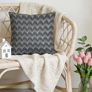 Decorative Throw Pillow, 18" Pillow Cover Singular, Nautical Blue Ikat