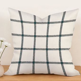 Outdoor Decorative Throw Pillow, 18" Pillow Cover Singular, Mid Century Buffalo Plaid