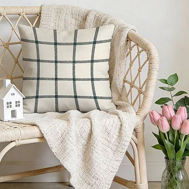 Outdoor Decorative Throw Pillow, 18" Pillow Cover Singular, Mid Century Buffalo Plaid