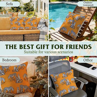 Yellow Leopard Decorative Throw Pillow, 18" Pillow Cover Singular