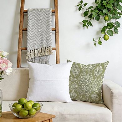 Indian Floral in Sage Green Decorative Throw Pillow, 18" Pillow Cover Singular