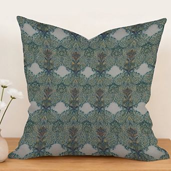 Geometric Ikat Forest Floral Decorative Throw Pillow, 18" Pillow Cover Singular