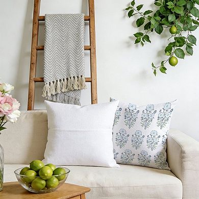 Decorative Throw Pillow, 18" Pillow Cover Singular, Mughal Flower in Monsoon