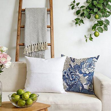 Outdoor Decorative Throw Pillow Cover, 18", 1 Pack, Chinoiserie Floral