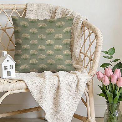 Decorative Throw Pillow, 18" Pillow Cover Singular, Hydrangea Springtime Flower Green