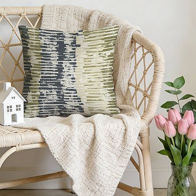 Outdoor Decorative Throw Pillow, 18" Pillow Cover Singular, Blue And Grey