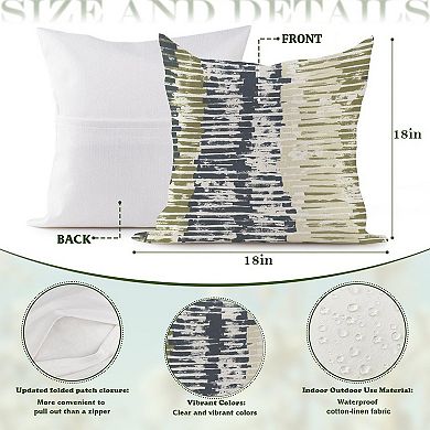 Outdoor Decorative Throw Pillow, 18" Pillow Cover Singular, Blue And Grey