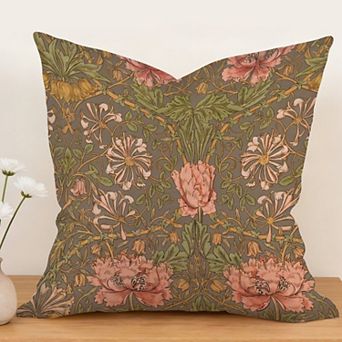 Decorative Throw Pillow, 18" Pillow Cover Singular, William Morris Forest Floral