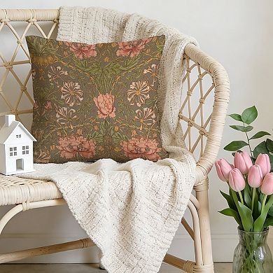 Decorative Throw Pillow, 18" Pillow Cover Singular, William Morris Forest Floral