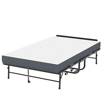 VIYET 75"x46" Wide Folding Bed with Adjustable Headboard - 5" Memory Foam Heavy Duty Rollaway Bed