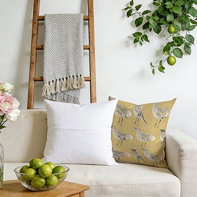 Elegant Heron at The Lake Gold Sand Decorative Throw Pillow, 18" Pillow Cover Singular