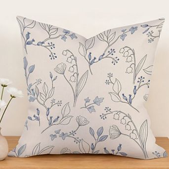 Floral Decorative Throw Pillow, 18" Pillow Cover Singular