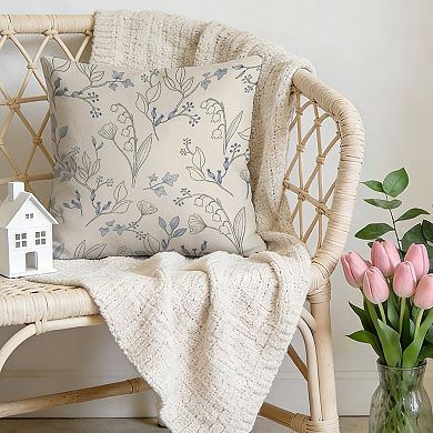 Floral Decorative Throw Pillow, 18" Pillow Cover Singular