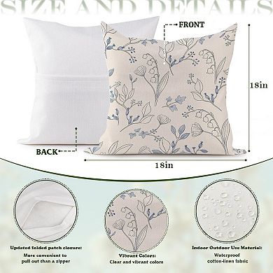 Floral Decorative Throw Pillow, 18" Pillow Cover Singular