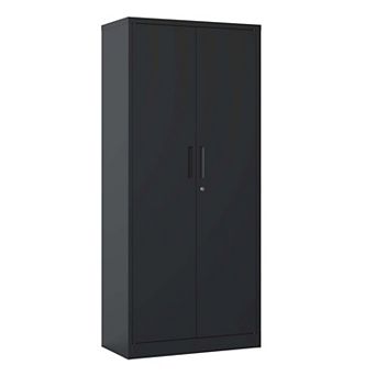 VIYET 71" Metal Office Storage Cabinet - Tall Steel Locking Cabinet with 3 Adjustable Shelves