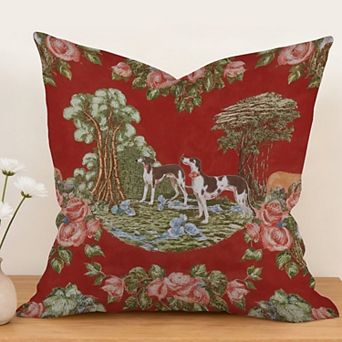 Decorative Throw Pillow, 18" Pillow Cover Singular, Classic British Greyhound Hunting Dogs
