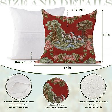 Decorative Throw Pillow, 18" Pillow Cover Singular, Classic British Greyhound Hunting Dogs