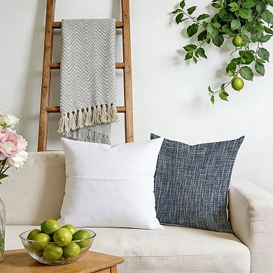 Outdoor Decorative Throw Pillow Cover, 18", 1 Pack, Navy Blue Stripes