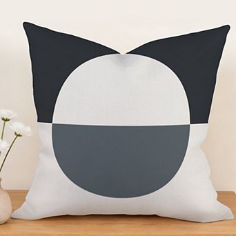 Mid Century Green Geometric Decorative Throw Pillow, 18" Pillow Cover Singular