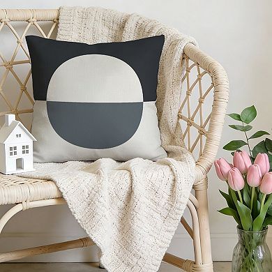 Mid Century Green Geometric Decorative Throw Pillow, 18" Pillow Cover Singular