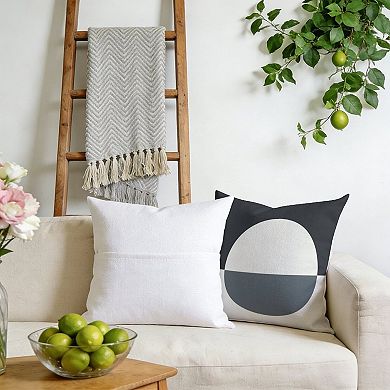 Mid Century Green Geometric Decorative Throw Pillow, 18" Pillow Cover Singular