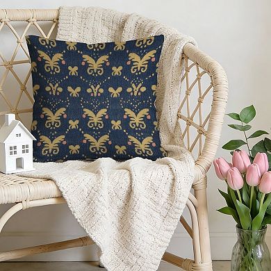 Blue Tibet Butterfly Decorative Throw Pillow, 18" Pillow Cover Singular