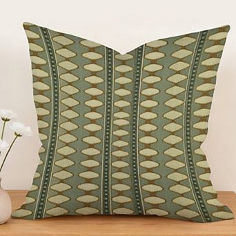 Decorative Throw Pillow, 18" Pillow Cover Singular, Thibaut Geometric in Sage Green