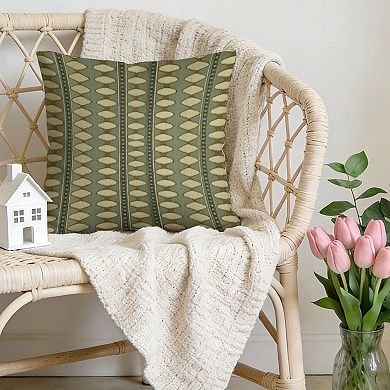 Decorative Throw Pillow, 18" Pillow Cover Singular, Thibaut Geometric in Sage Green